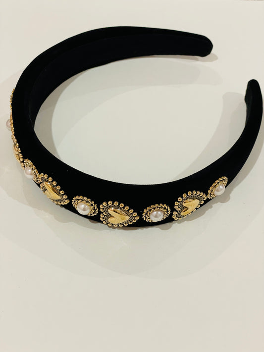 Pearl & Heart Record Headband